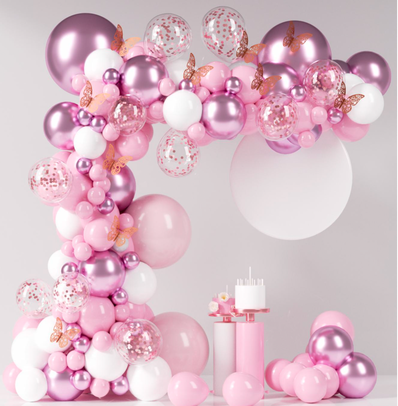 Ballongbue - Rosa / Lilla / Hvit