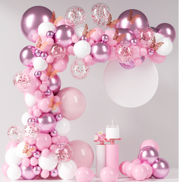 Ballongbue - Rosa / Lilla / Hvit