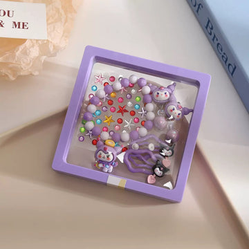 Purple Children's Bracelet  - 6 Pieces Set