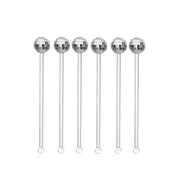 Disco Ball Drink Stirrers - Sliver