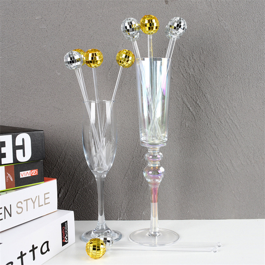 Disco Ball Drink Stirrers - Sliver
