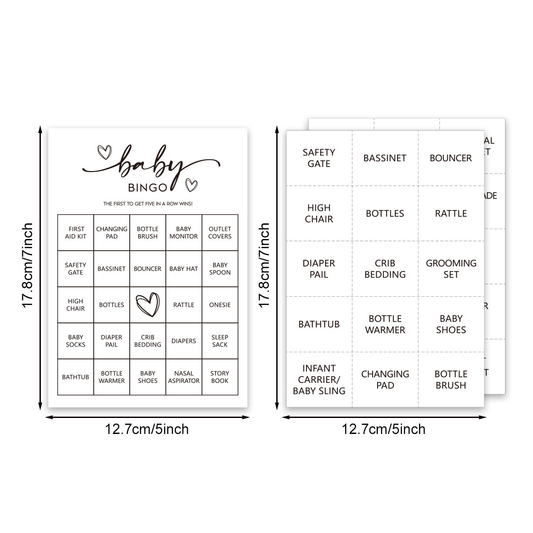 Baby Shower - Bingo Card Set