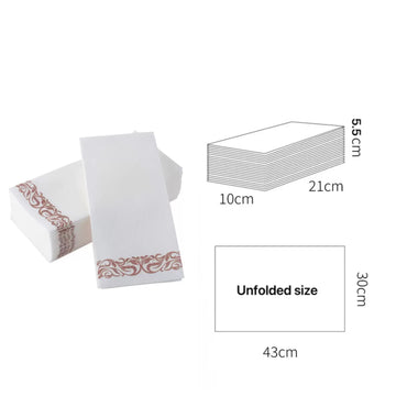 White and Rose Gold Napkins