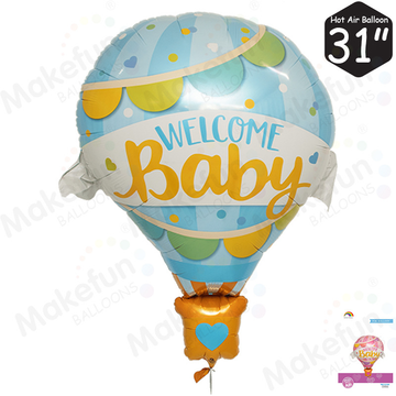 Blue Hot Air Balloon -  Foil Balloon