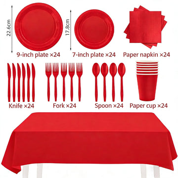 Solid Color Tableware - Red