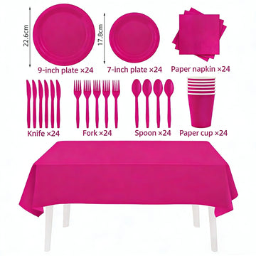 Solid Color Tableware - Rose Red