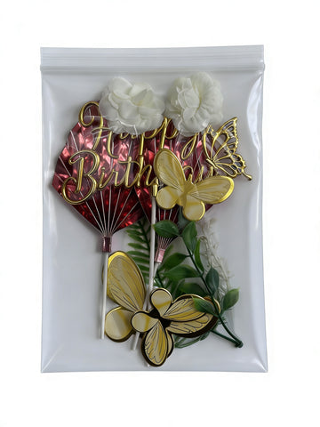 Cake Topper -  Happy Birthday - Rose Gold