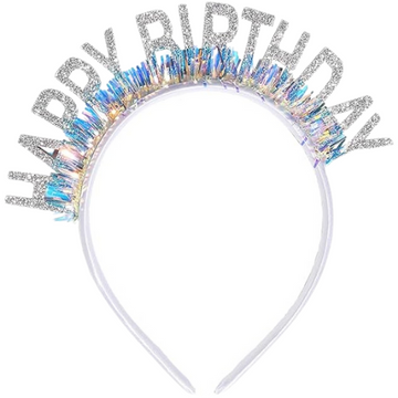 Birthday tiara silver with tassel