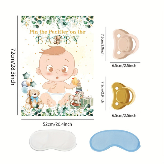 Baby Shower - blindfold game poster with sticker noses