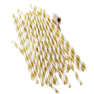Cardboard straws - Gold and white