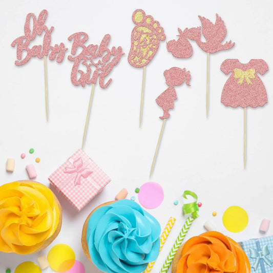 Cake toppers - Baby shower pink