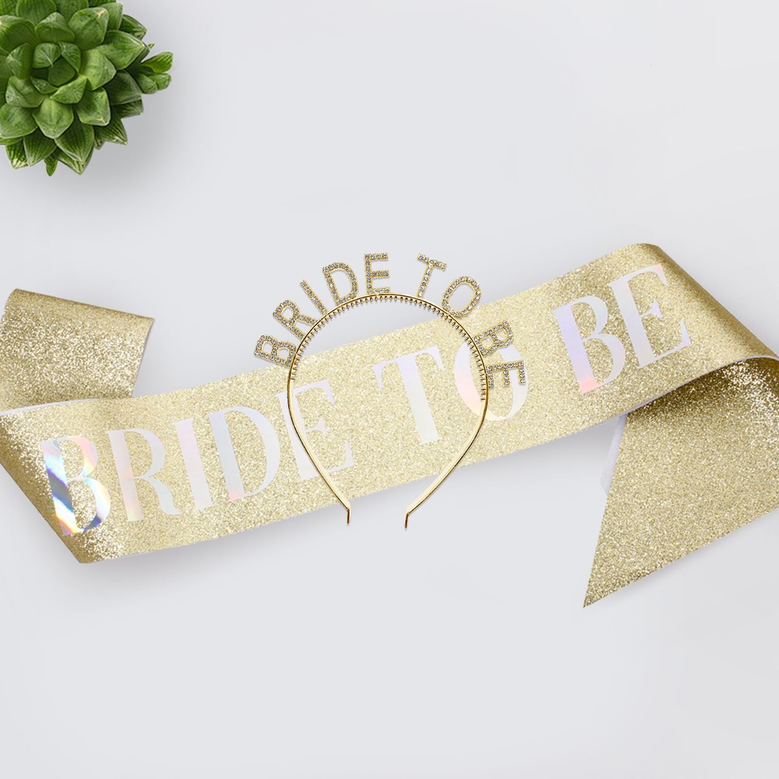 Bride To Be -  Gold Sash and Headband