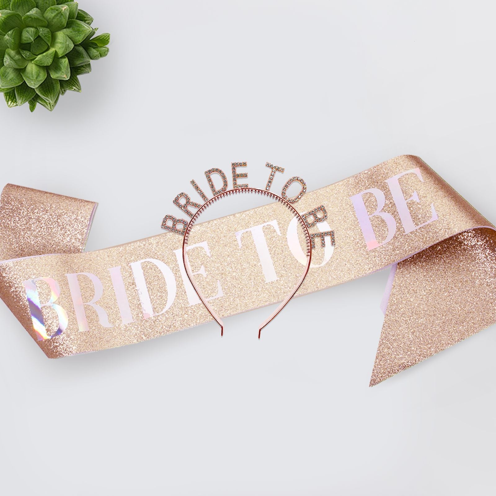 Bride To Be -  Rose Gold Sash and Headband