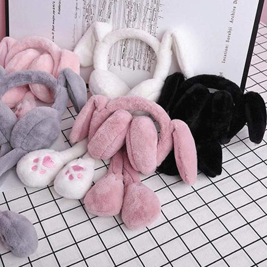 Rabbit Light Pink Earmuffs with Moving Ears