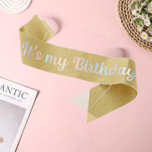 Birthday sash - gold