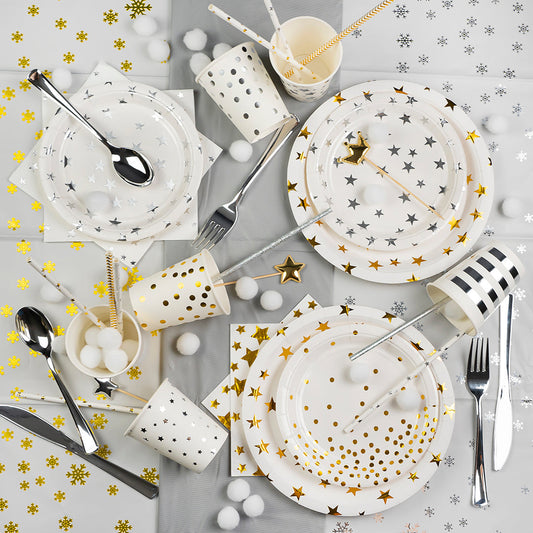 Cardboard straws - gold stars