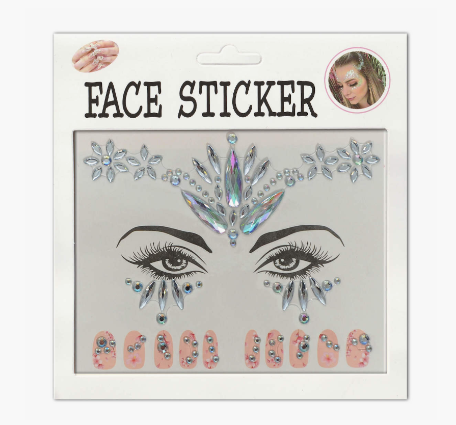 Crystals for face with stickers