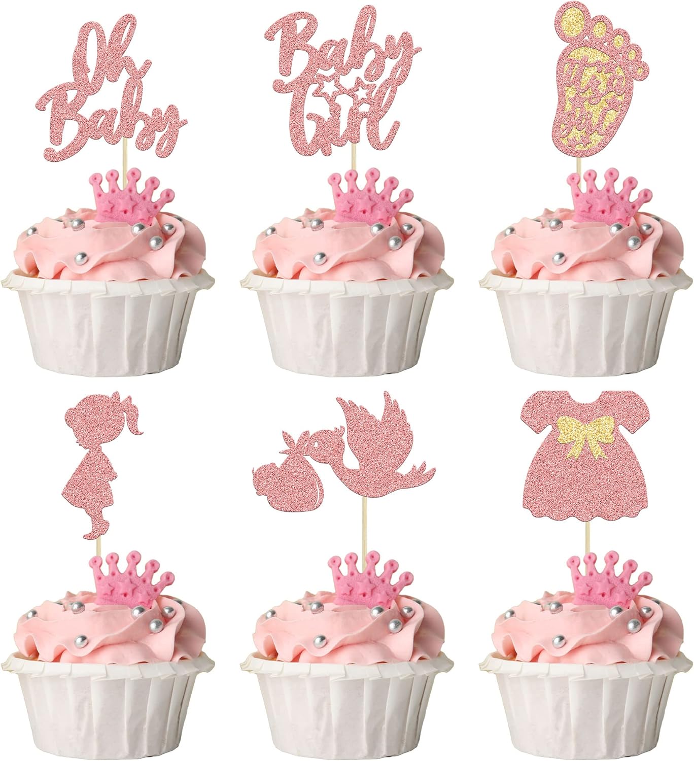 Cake toppers - Baby shower pink