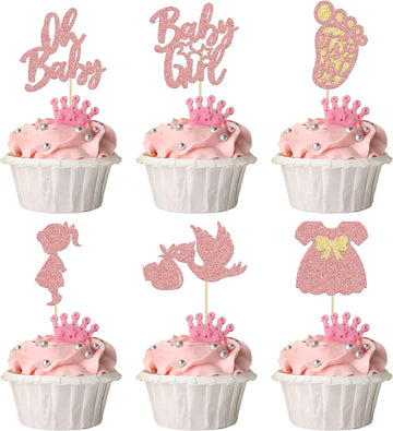 Cake toppers - Baby shower pink