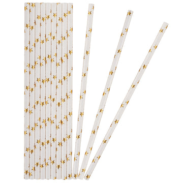 Cardboard straws - gold stars