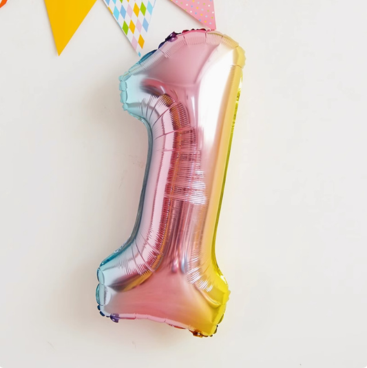 Gradient Colors Number Foil Balloons