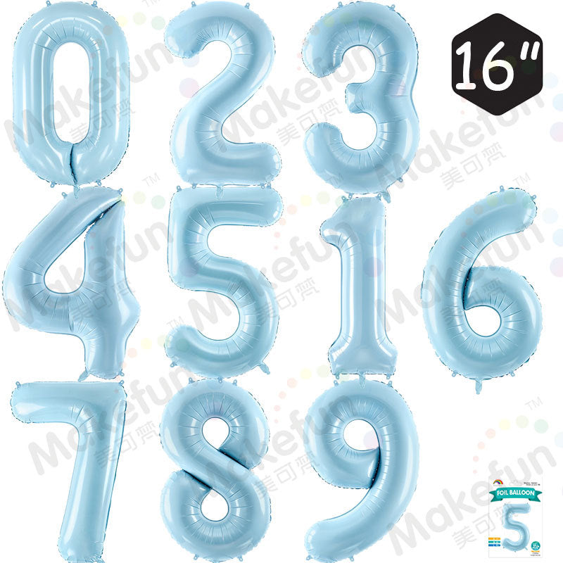 Balloons Blue Numbers 0-9 - 35 cm