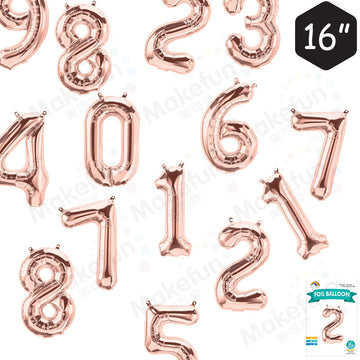 Balloons Rose Gold Numbers 0-9 - 35 cm