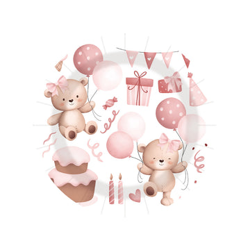 Cartoon Bear- Papptallerken 18 cm
