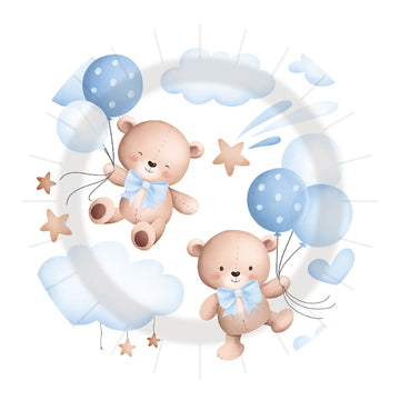 Cartoon Bear - Papptallerken 23 cm