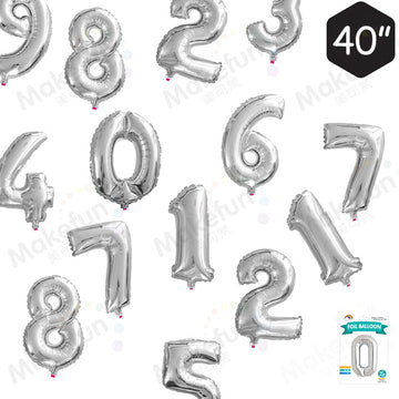 Balloons Silver Numbers 0-9 - 86 cm